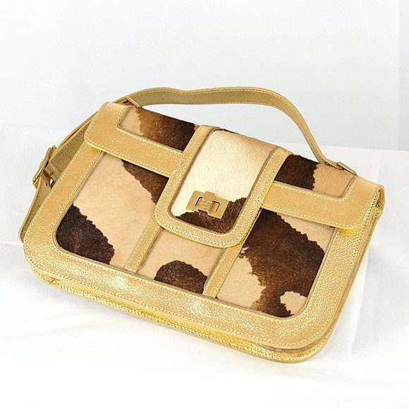 Lambertson Truex / Brown Animal Print / Gold Trim - Picture 3 of 9